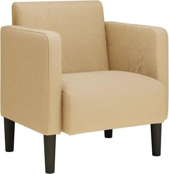 vidaXL Sillón con reposabrazos tejido pana gris verdoso 54 cm Vidaxl