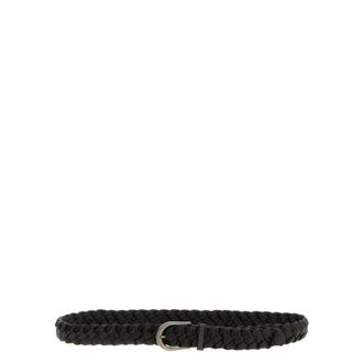 Brunello Cucinelli Accessoires, Dames, Zwart, L, Leer, Gevlochten Nappa Leren Riem