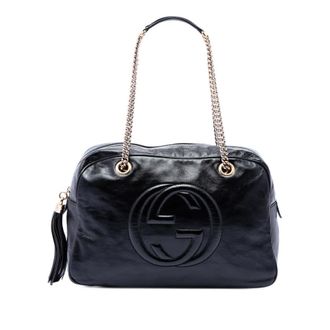Gucci Pre-owned Gucci Patent Soho Chain Shoulder Bag Ladies 40TC8ZEVOMBLKM7C