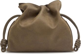 Loewe Flamenco Medium Grained Nubuck Clutch - Chocolate - One Size