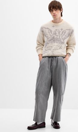 Djab Mens Slanted-panel twill pant Barrel fit Imported from Seoul