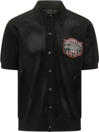 Amiri Black Relaxed Embroidered Shirt