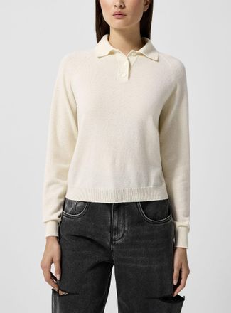 Maison Margiela Womens 100% virgin wool Polo Shirt-collar sweater