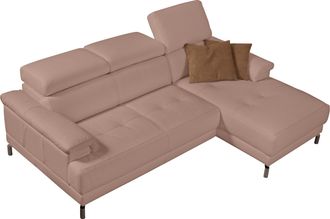 Egoitaliano Ecksofa »Soul, Design und Sitzkomfort auf hohem Niveau, tolle Details, L-Form« mit Recamiere, inkl. Kopfteilverstellung