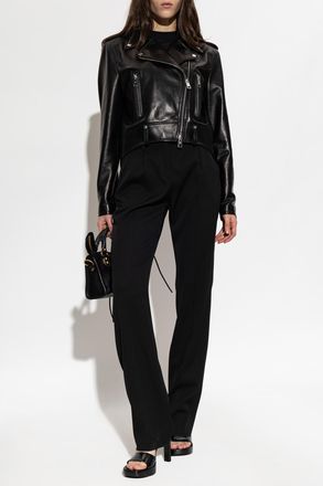 Balenciaga Leather Jacket, Womens, Black