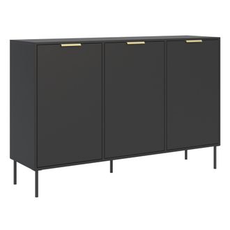 Selsey Selsey Vena - Aparador De 3 Puertas - Negro, 150 Cm