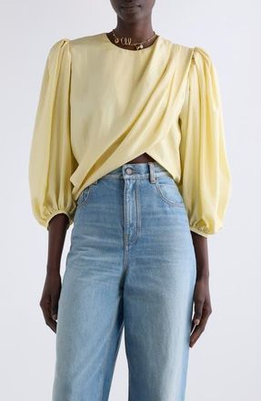 Chloé Draped Crop Top in Powder Yellow at Nordstrom, Size 10 Us
