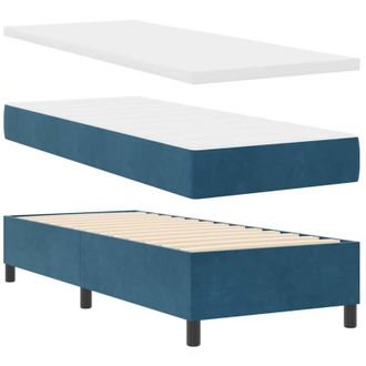 vidaXL Cama Tipo Box Spring Azul Oscuro 80 X 200 Cm Terciopelo Vidaxl