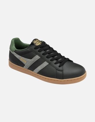 Gola Mens Equipe II Leather Mens Trainers - Black - Size: 11