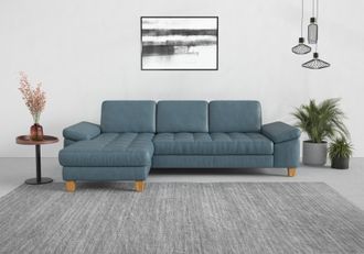 Sit&more Ecksofa »Westham L-Form« mit Recamiere, mit oder ohne Bettfunktion, Bettkasten, Füsse Eiche