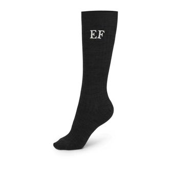 Elisabetta Franchi Stretch Wool Sokken met Logo - Dames - Ondergoed - Zwart - Maat: Xs/S Wol
