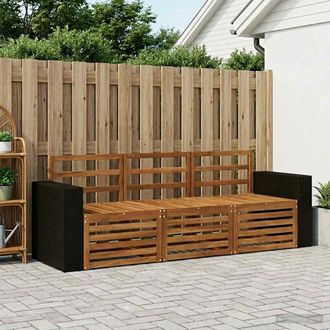 vidaXL Set Divani 3 Pz Legno Di Acacia Massello Vidaxl