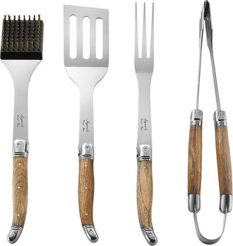 French Home Set Of 4 Laguiole Bbq Tools With Storage Case
