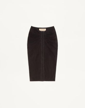 Valentino Suede Skirt Wo