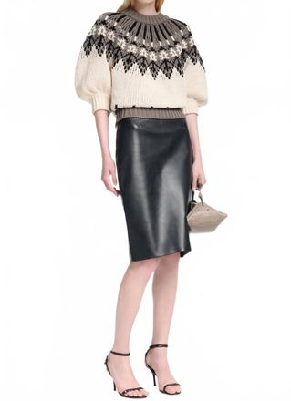 Altuzarra Toffey Marty Short Sleeve Sweater In Beige
