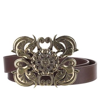 Chlo&eacute; Brown Wild Medallion Buckle Belt