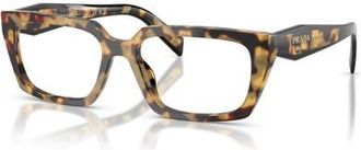 Prada 55mm Rectangle optical glasses in Tortoise at Nordstrom