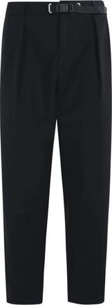 White Sand Pant Pinces Inversa Flanella Viscosa - Heren - Slim Fit Broeken - Zwart - L - Broeken