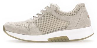 Gabor Keilsneaker GABOR ROLLINGSOFT, Damen, Gr. 35, beige (sandfarben), Textil, Ziegenveloursleder, Schuhe Keilsneaker, Freizeitschuh, Halbschuh, Schn&uuml;rschu