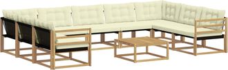 vidaXL Conjunto De Sof&aacute;s De Exterior 10 Uds. Blanco Y Crema Vidaxl