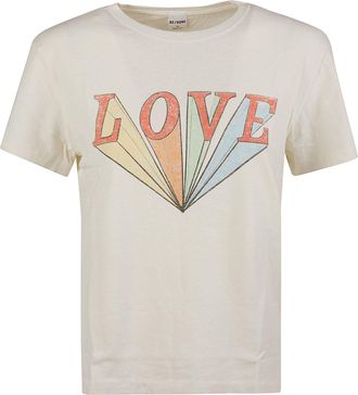 Re/Done Classic Love Rainbow Cropped Graphic Cotton T-Shirt