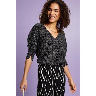 Esprit Bedrukte blouse met V-hals