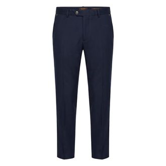 Moorer Broeken, Heren, Blauw, M, Katoen, Kostuumbroek