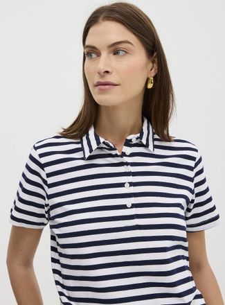 Contemporaine Womens Patterned stretch jersey Polo Shirt shirt