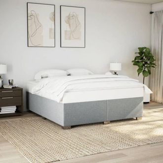 vidaXL Cama Sin Colch&oacute;n Tela Gris Claro 180x200 Cm Vidaxl