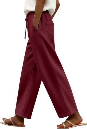 Generic Ladies Tracksuit Bottoms Plus Size Drawstring Elastic Waist Straight Leg Joggers Womens with Pockets Casual High Waist Baggy Sweatpants Slim Fit Cropp