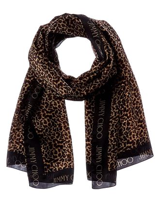 Jimmy Choo London Logo Silk Scarf