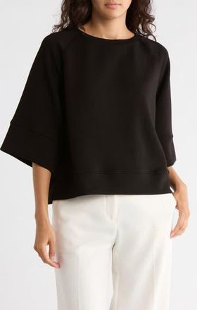 T Tahari Scuba Knit Sweatshirt in Black at Nordstrom Rack, Size X-Large