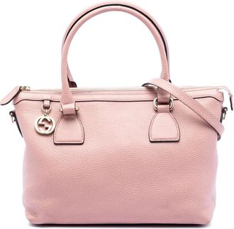Gucci Pre-owned Shoulder Bags, female, Pink, Size: ONE SIZE Pre-owned Leather Satchel Bag
