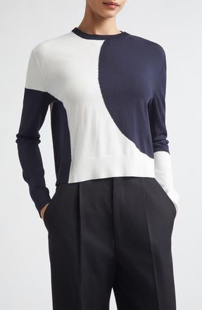Max Mara Dot Intarsia Sweater in White at Nordstrom, Size X-Large