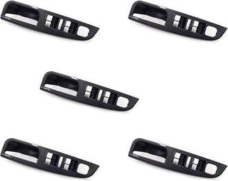 OEM 5x Cubiertas De Paneles De Control De Interruptores De Elevalunas Y Manijas Laterales De Fibra De Carbono Para Mk5 5 2005-2009