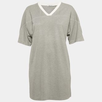 Alexander Wang Grey Modal V-Neck Long T-Shirt