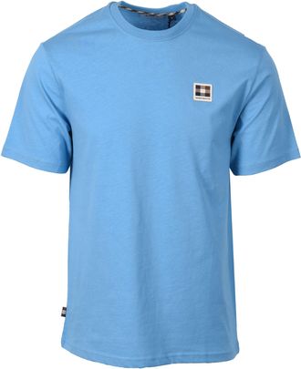 Aquascutum Mens CLUB CHECK BADGE T-SHIRT AVIO - Blue Cotton - Size X-Large