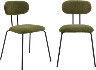 Sweeek Silla decoraci&oacute;n madera curvada te&ntilde;ida nogal y tela repelente a agua