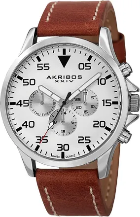 Akribos XXIV Akribos Xxiv Mens Leather Watch