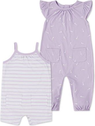 Nike Essentials 2-Pack Assorted Rompers in Doll at Nordstrom, Size 0-3M
