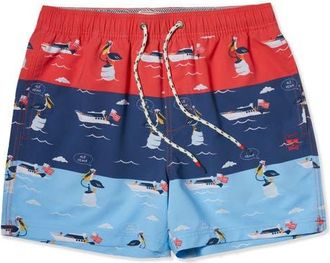 Party Pants Ale Yeah Party Starter 5-Inch Swim Trunks in Blue Multi at Nordstrom, Size Xx-Large
