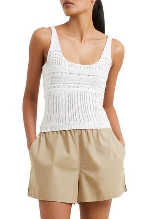 French Connection Nellis Pointelle Stitch Sweater Tank in 10-Summer White at Nordstrom, Size X-Large