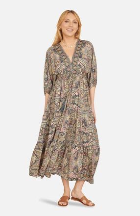 Yumi Paisley Print Midi Dress in Multi at Nordstrom, Size Medium