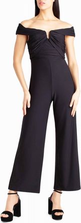 Nicole Miller Whitney Off-The-Shoulder Jumpsuit In Very Black