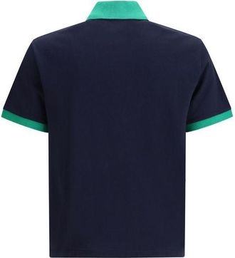 Versace Cotton Piqu&eacute; with Embroidered Medusa Polo Shirt - Navy