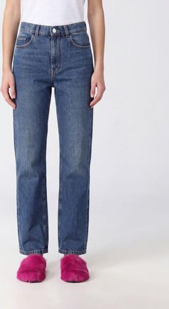 Marni Jeans straight a vita alta in denim di puro cotone a cinque tasche
