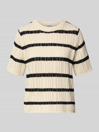 Pieces Regular Fit Strick-Shirt aus reiner Baumwolle Modell NUKA in Beige, Gr&ouml;&szlig;e XL