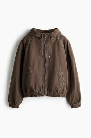 H&M Wattierte Canvasjacke - Dunkles Graubraun