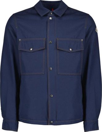 Moncler Watagua Shirt Jacket - Heren - Spijkerjassen - Blauw - XL - Katoen - Jassen