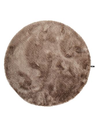 benuta Alfombra pelo largo marr&oacute;n claro &oslash; 160 redondo